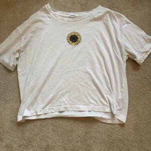 White Sunflower Graphic Tee